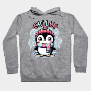 Kawaii Chilly Penguin: Snowy Scarf Hug Hoodie